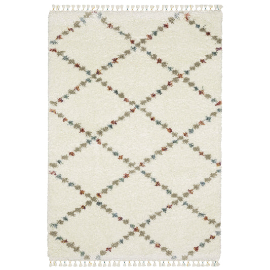 Axis Ivory Multi-colored Casual Diamond Indoor Rug