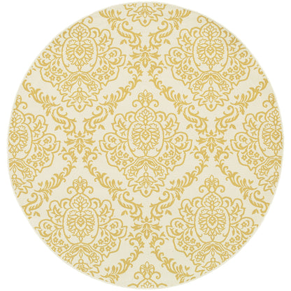 Bali Ivory Gold Transitional Floral Indoor/Outdoor Rug