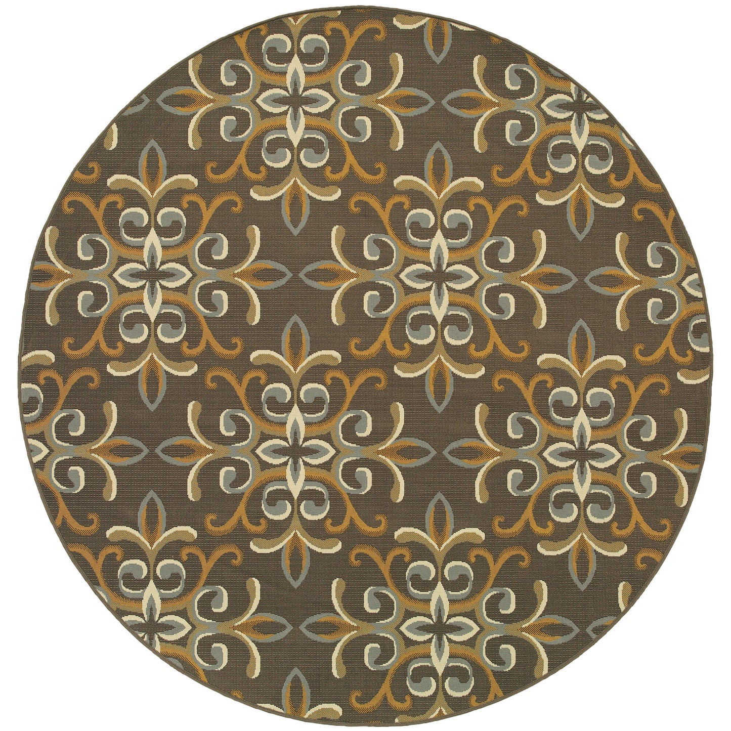 Bali Grey Gold Modern & Contemporary Floral Indoor/Outdoor Rug