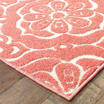 Barbados Pink Ivory Global Floral Indoor/Outdoor Rug