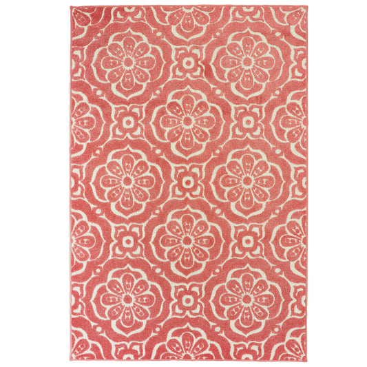 Barbados Pink Ivory Global Floral Indoor/Outdoor Rug