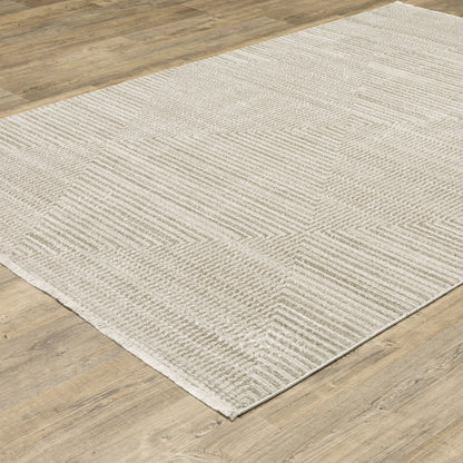 Bauer Beige Ivory Modern & Contemporary Geometric Indoor Rug