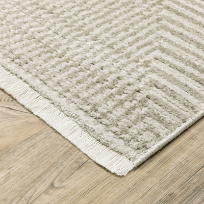 Bauer Beige Ivory Modern & Contemporary Geometric Indoor Rug