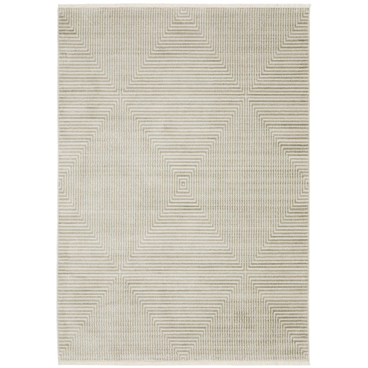 Bauer Beige Ivory Modern & Contemporary Geometric Indoor Rug