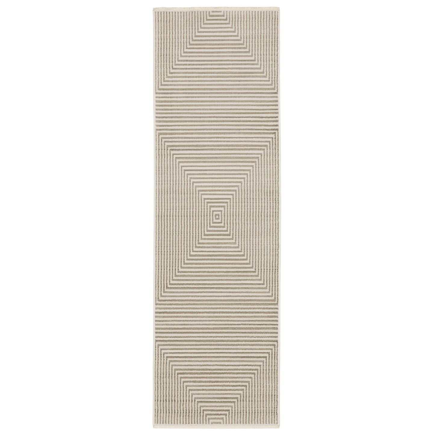 Bauer Beige Ivory Modern & Contemporary Geometric Indoor Rug