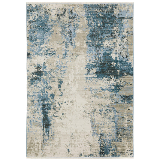 Bauer Blue Beige Modern & Contemporary Abstract Indoor Rug