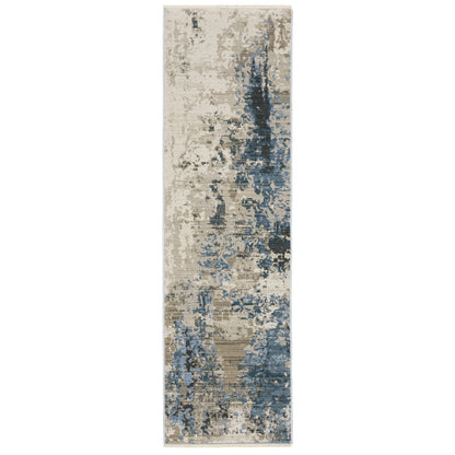 Bauer Blue Beige Modern & Contemporary Abstract Indoor Rug