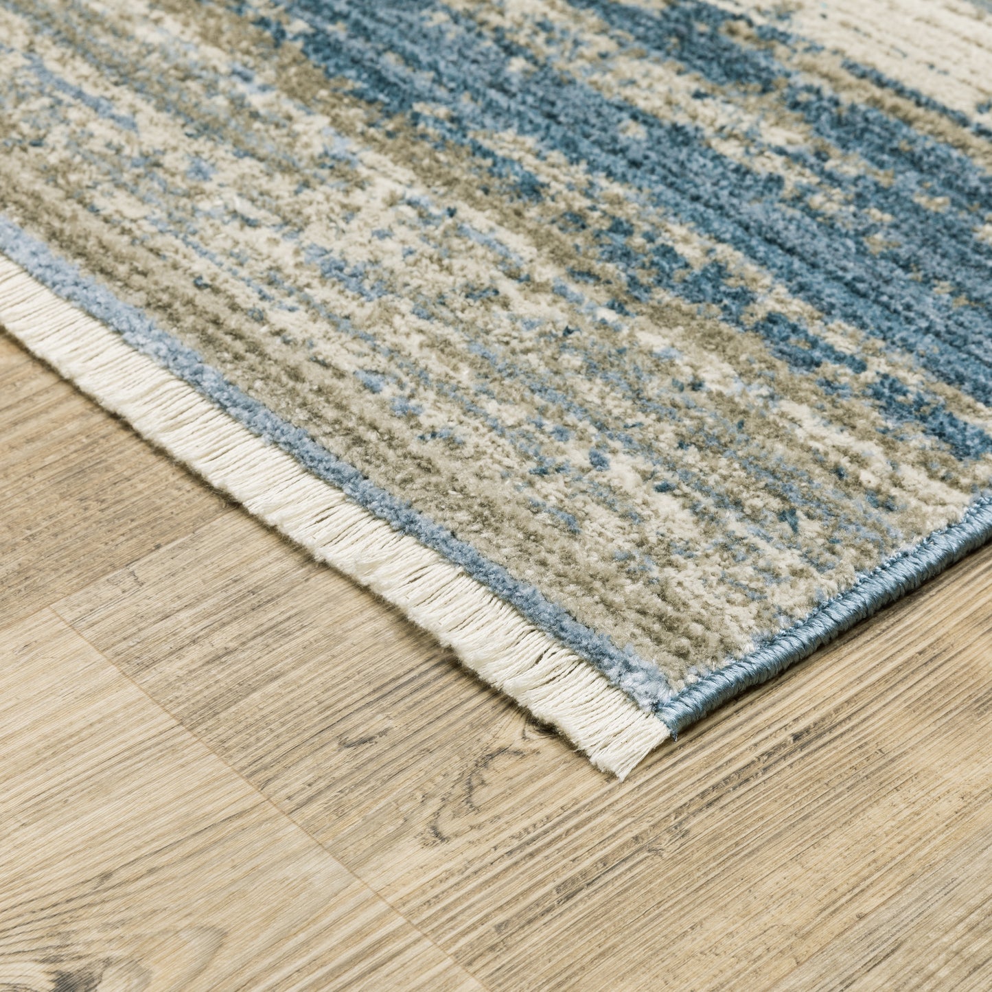 Bauer Blue Beige Modern & Contemporary Striped Indoor Rug