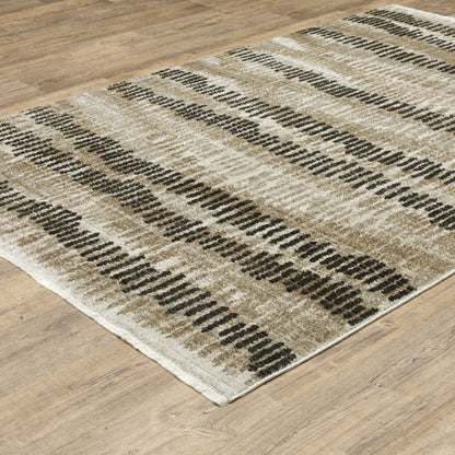 Bauer Beige Charcoal Modern & Contemporary Abstract Indoor Rug