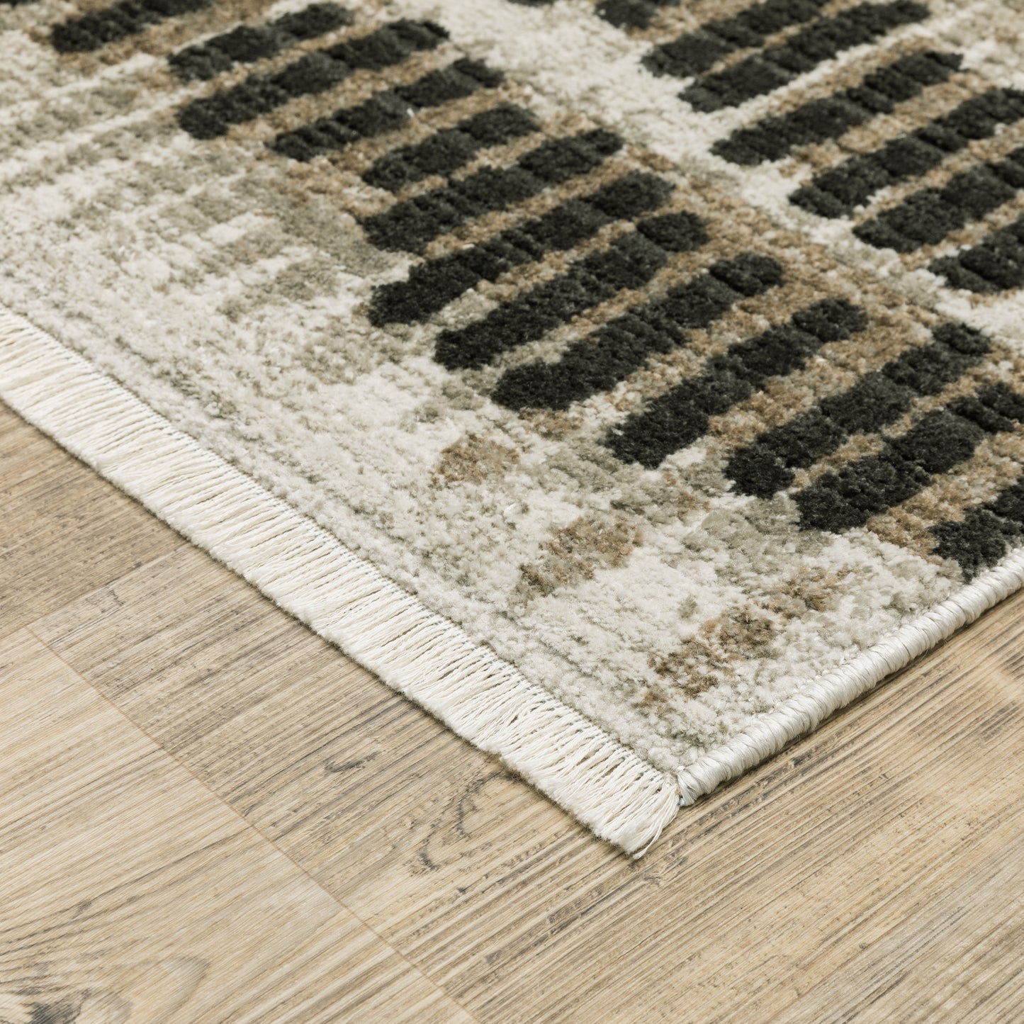 Bauer Beige Charcoal Modern & Contemporary Abstract Indoor Rug