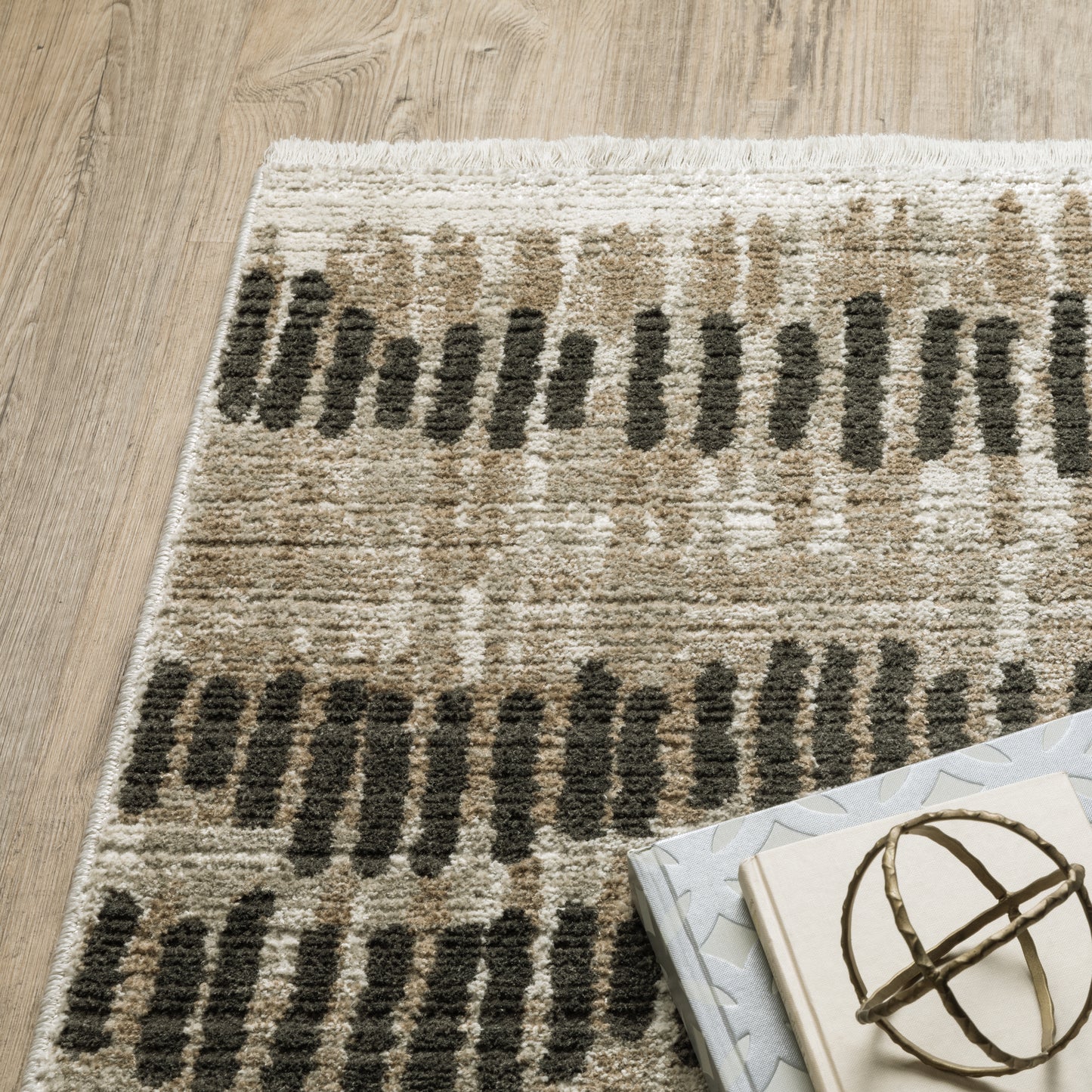 Bauer Beige Charcoal Modern & Contemporary Abstract Indoor Rug