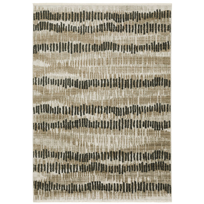 Bauer Beige Charcoal Modern & Contemporary Abstract Indoor Rug