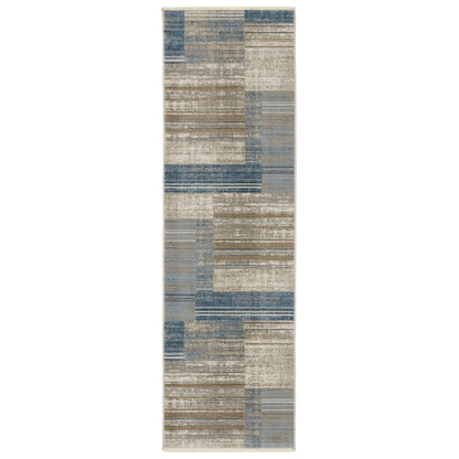 Bauer Blue Beige Modern & Contemporary Geometric Indoor Rug