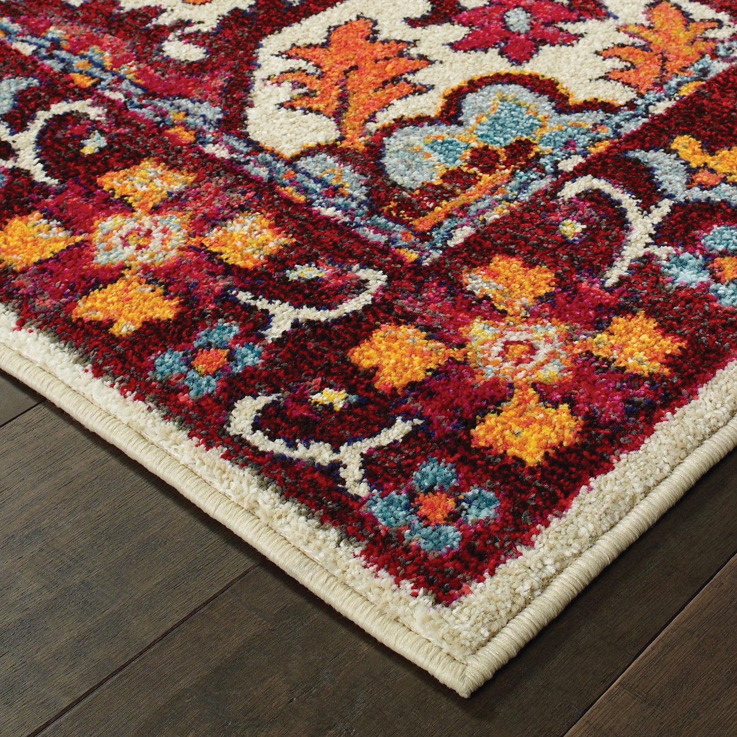 Bohemian Red Pink Bohemian Oriental Indoor Rug