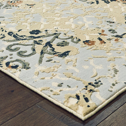 Bowen Grey Gold Transitional Floral Indoor Rug