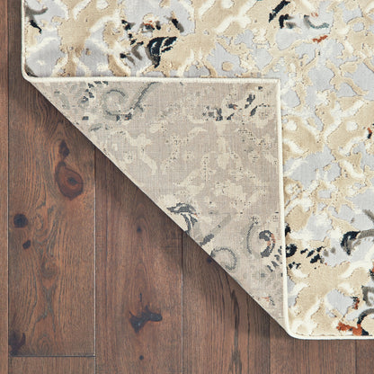 Bowen Grey Gold Transitional Floral Indoor Rug