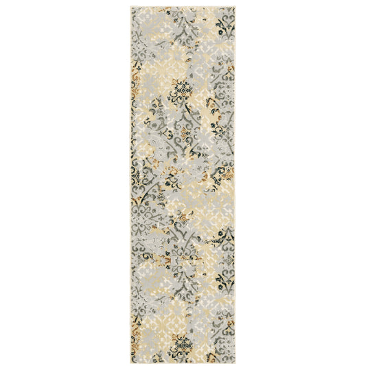 Bowen Grey Gold Transitional Floral Indoor Rug