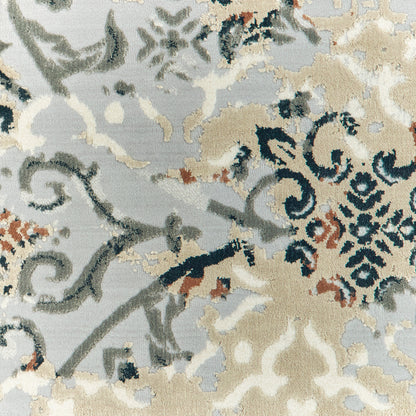 Bowen Grey Gold Transitional Floral Indoor Rug