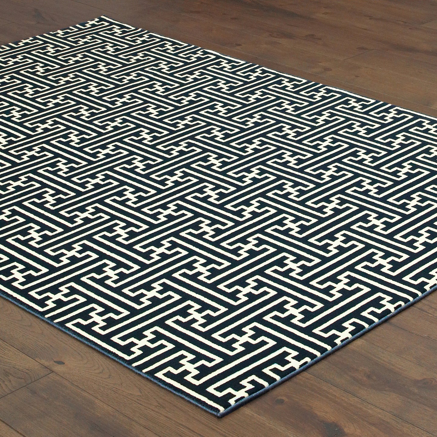 Bowen Navy Ivory Transitional Geometric Indoor Rug