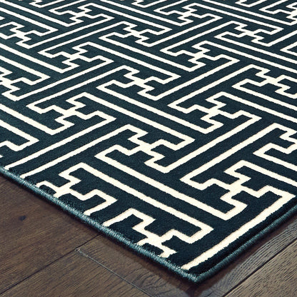 Bowen Navy Ivory Transitional Geometric Indoor Rug