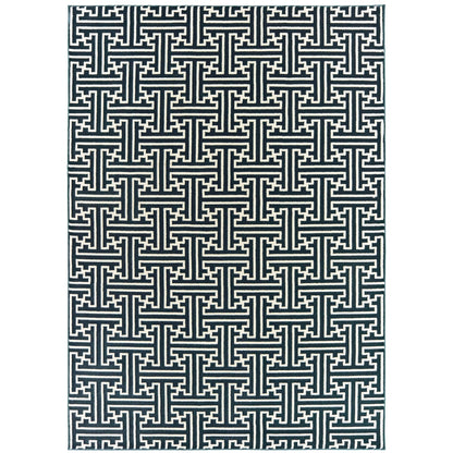 Bowen Navy Ivory Transitional Geometric Indoor Rug