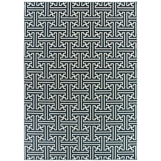 Bowen Navy Ivory Transitional Geometric Indoor Rug