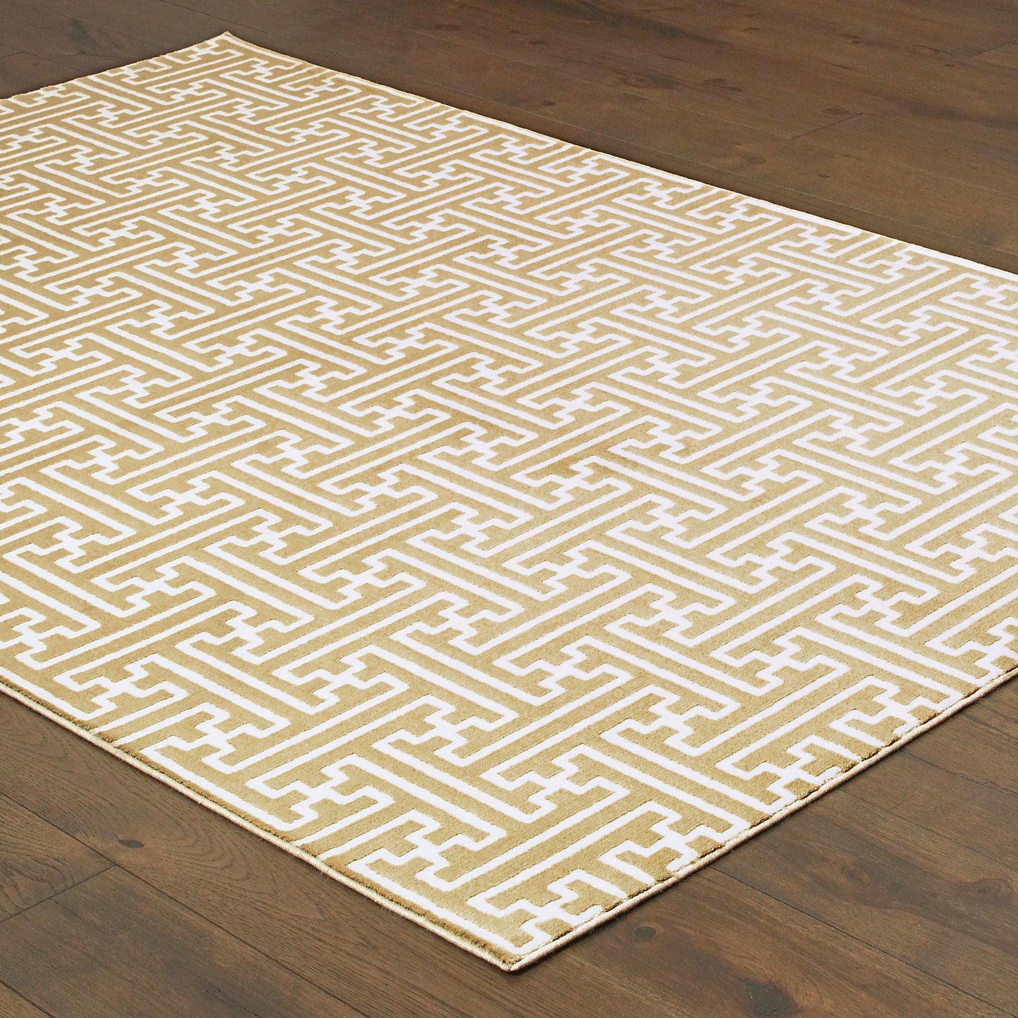 Bowen Gold Ivory Modern & Contemporary Geometric Indoor Rug