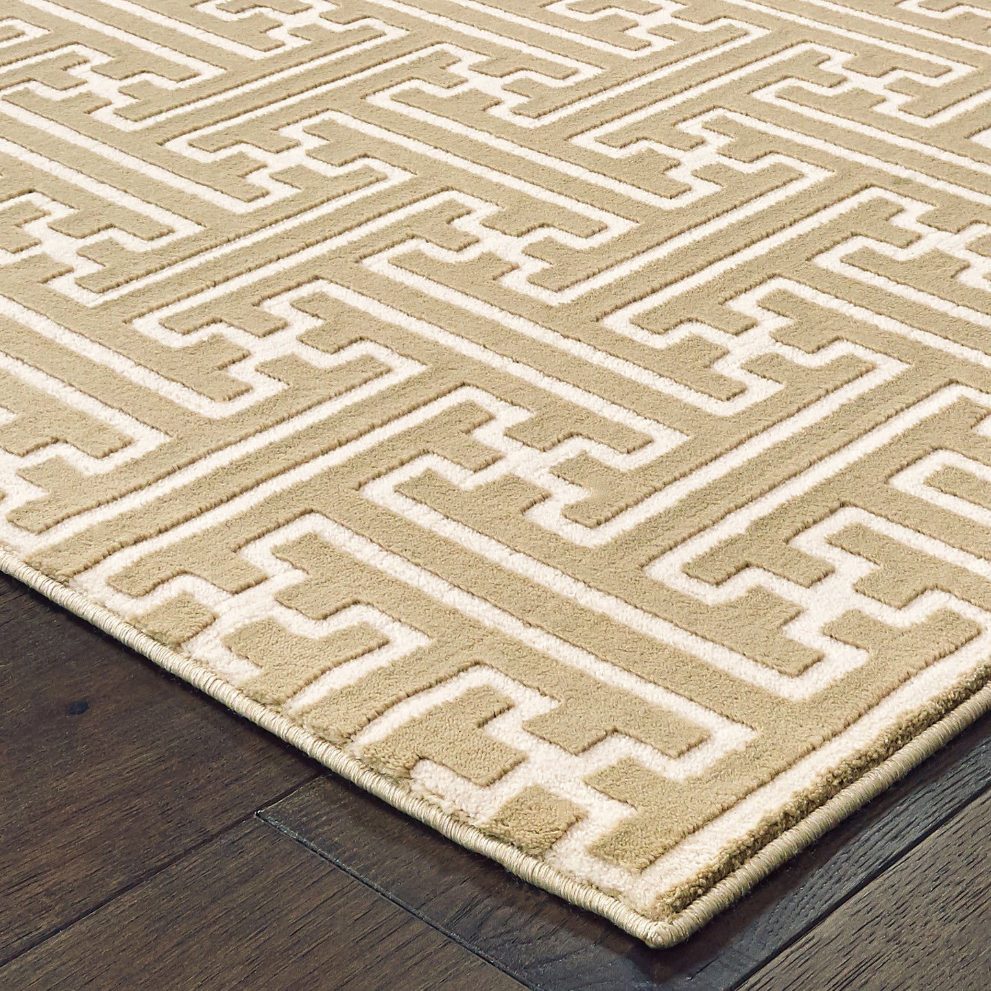 Bowen Gold Ivory Modern & Contemporary Geometric Indoor Rug