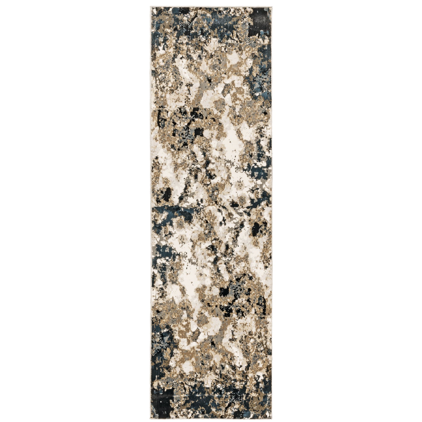 Bowen Navy Gold Modern & Contemporary Abstract Indoor Rug