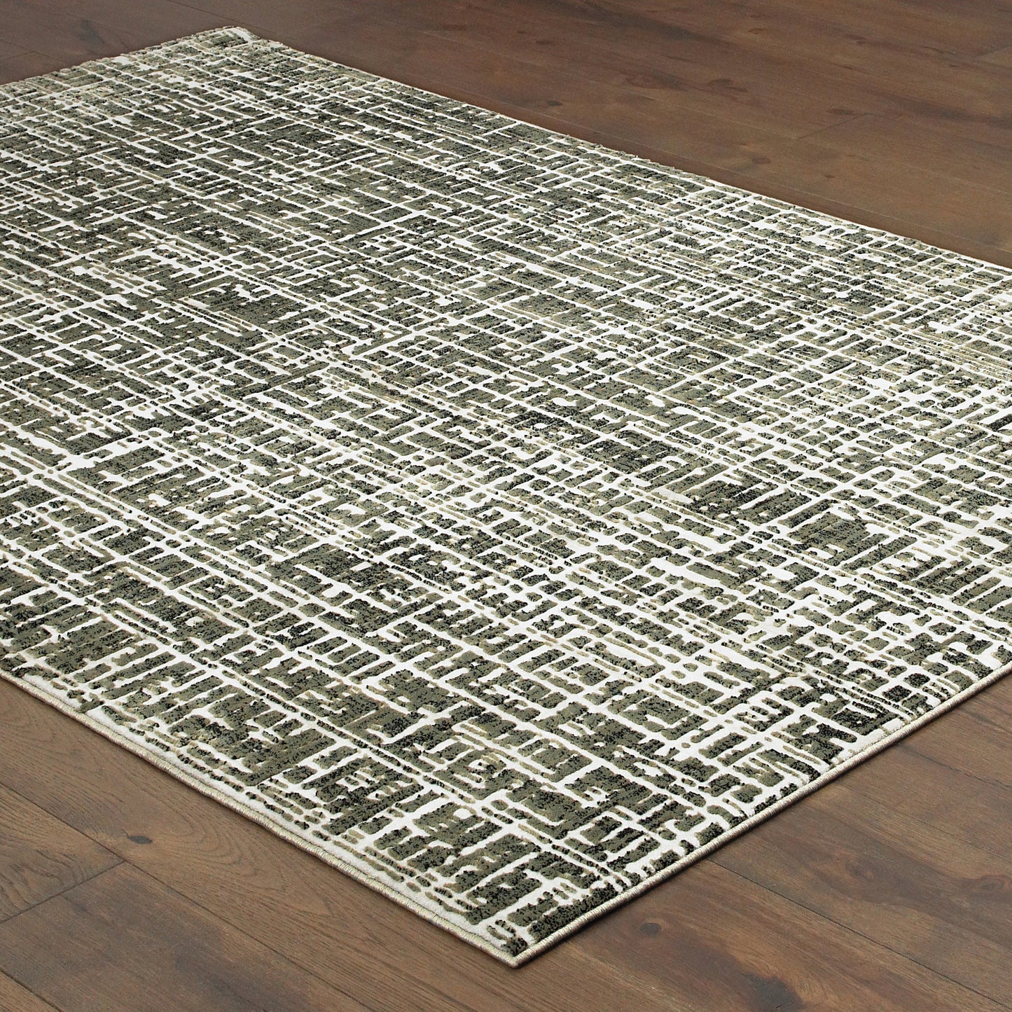 Bowen Grey Ivory Modern & Contemporary Abstract Indoor Rug