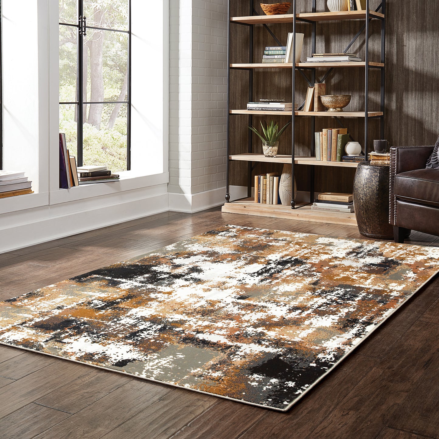 Bowen Grey Gold Modern & Contemporary Abstract Indoor Rug