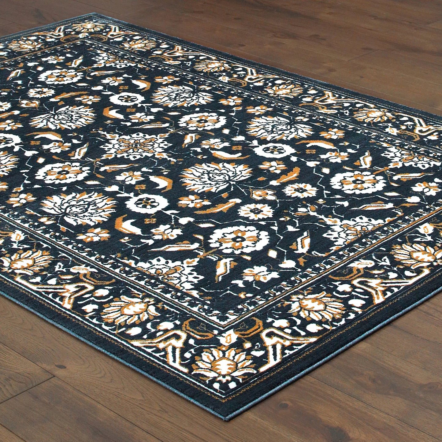 Bowen Navy Gold Traditional Oriental Indoor Rug