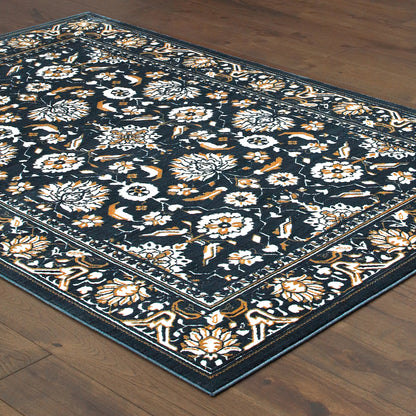 Bowen Navy Gold Traditional Oriental Indoor Rug