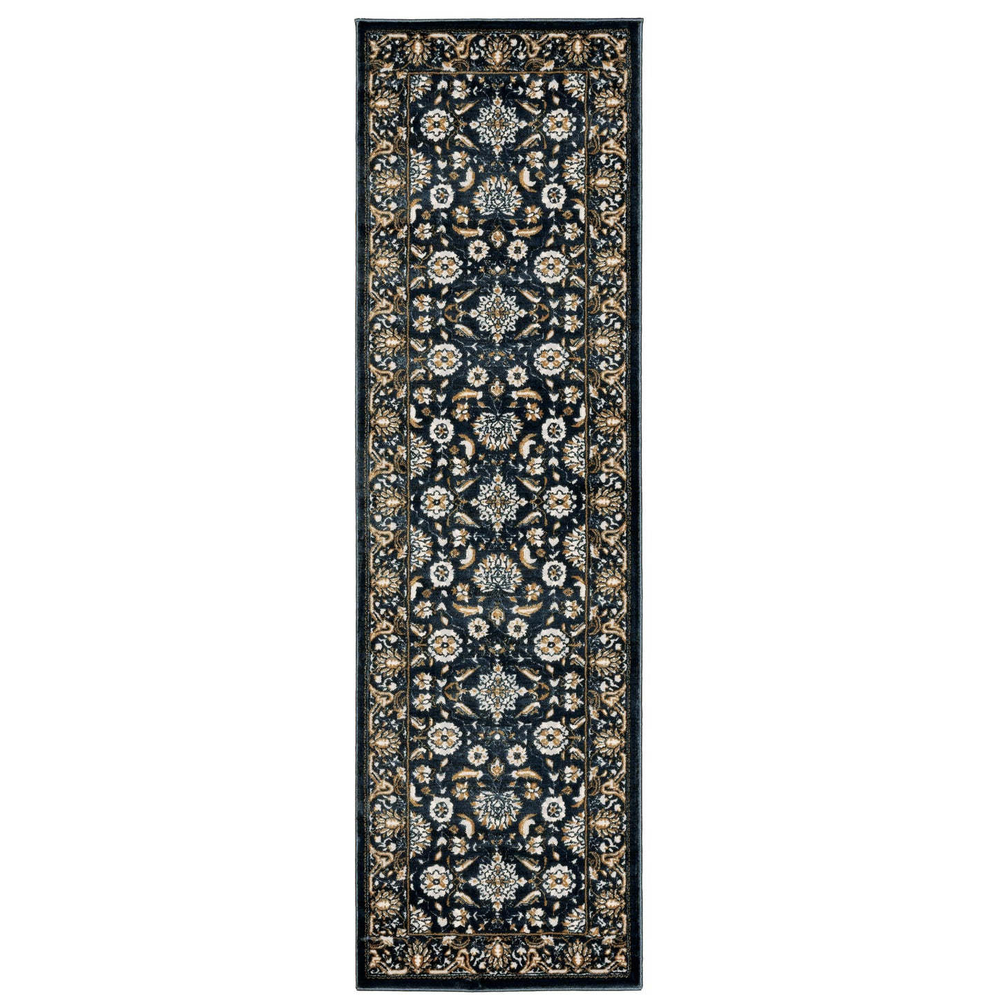 Bowen Navy Gold Traditional Oriental Indoor Rug