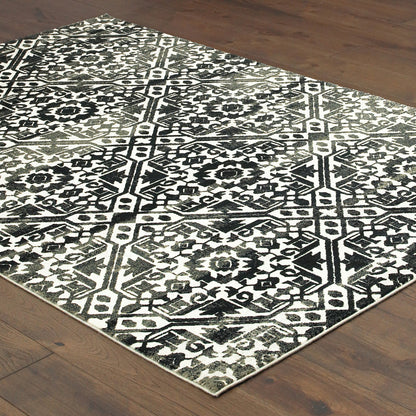 Bowen Navy Ivory Glam Geometric Indoor Rug