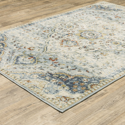 Branson Blue Multi Vintage Medallion Indoor Rug