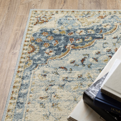 Branson Blue Multi Vintage Medallion Indoor Rug