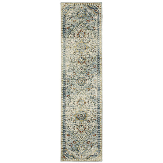 Branson Blue Multi Vintage Medallion Indoor Rug