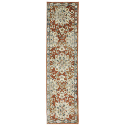 Branson Rust Beige Traditional Medallion Indoor Rug