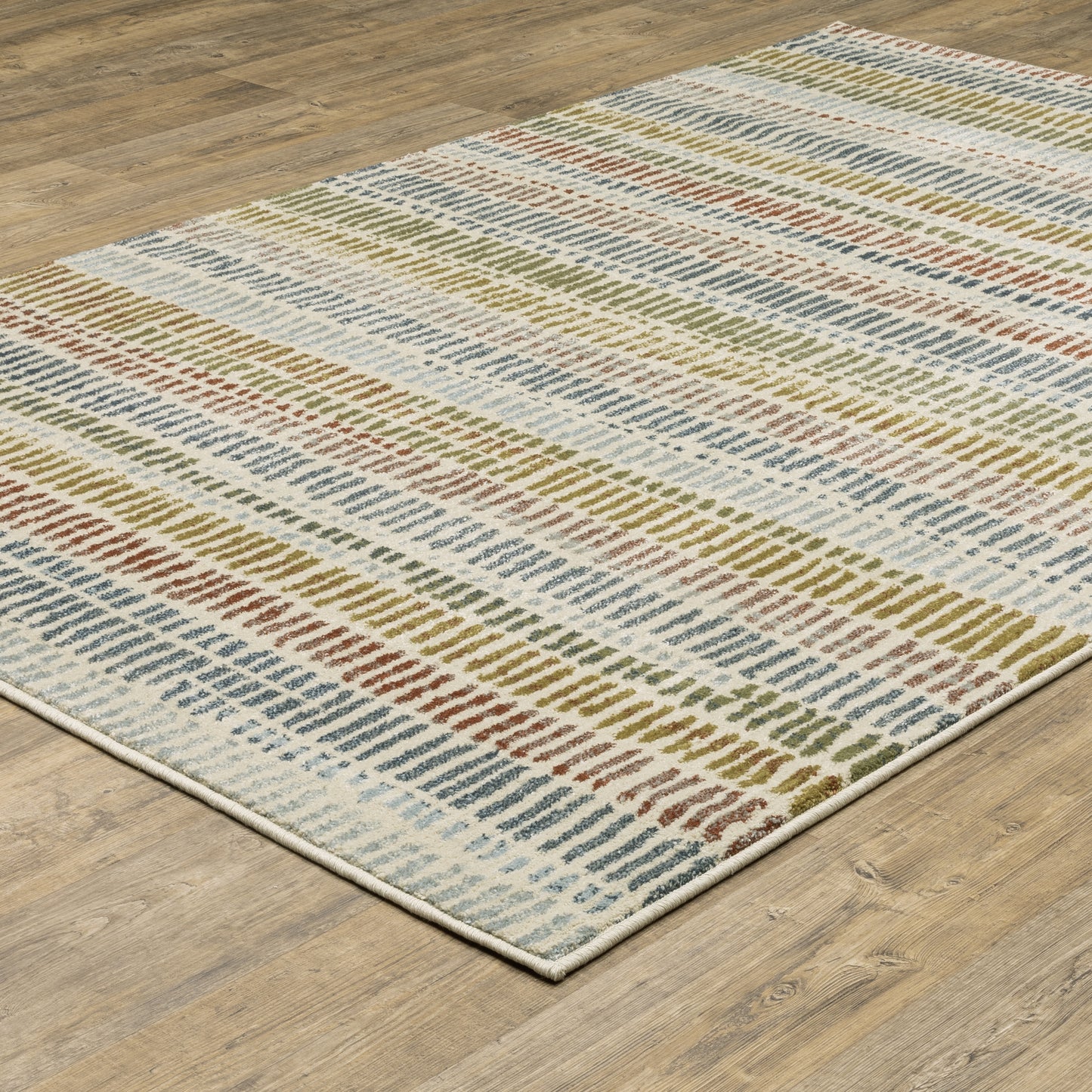 Branson Ivory Multi Casual Striped Indoor Rug