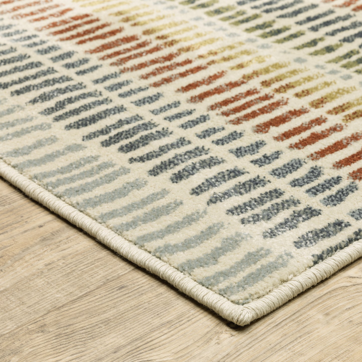 Branson Ivory Multi Casual Striped Indoor Rug