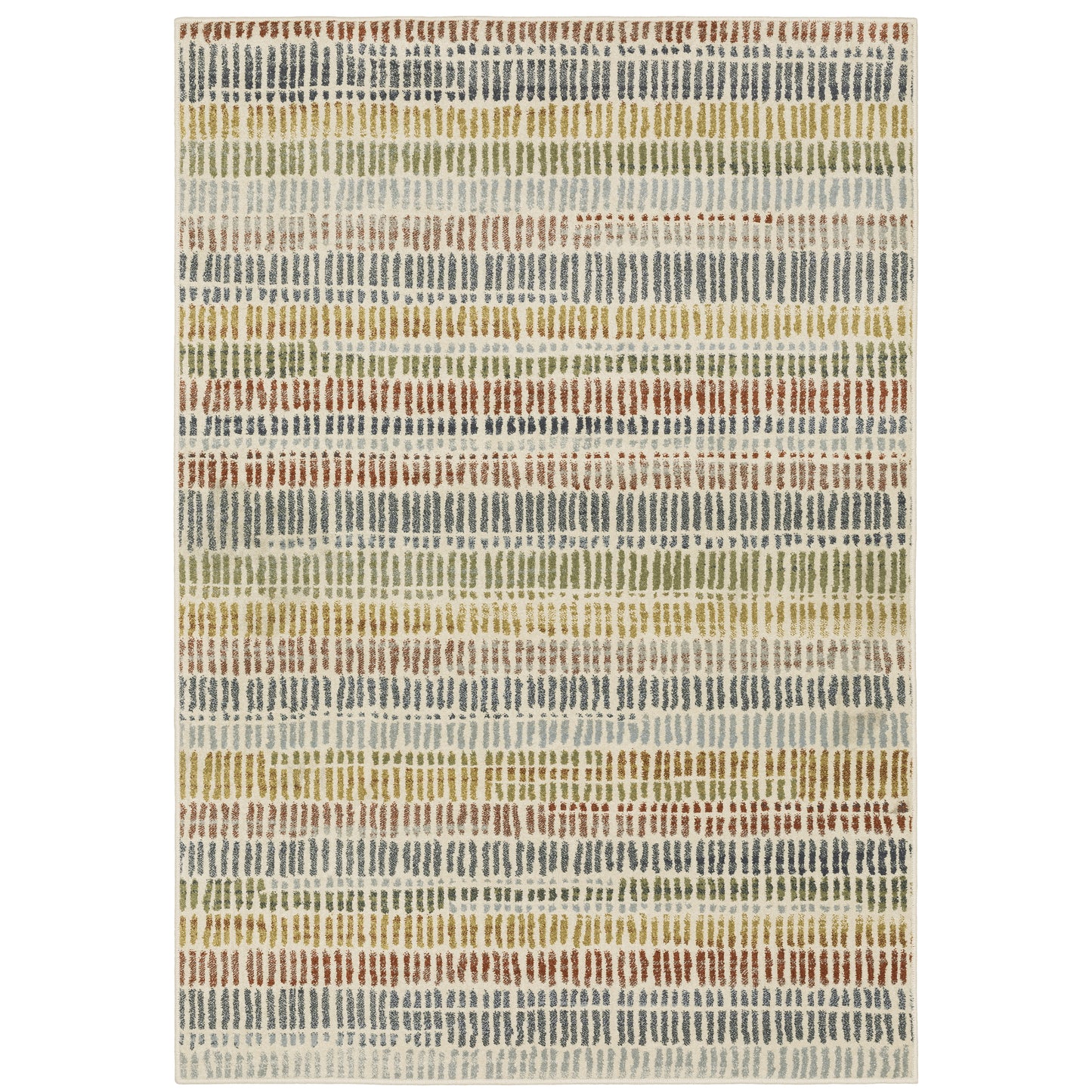 Branson Ivory Multi Casual Striped Indoor Rug