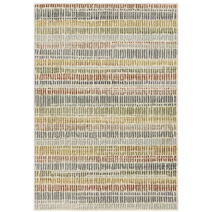 Branson Ivory Multi Casual Striped Indoor Rug