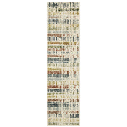 Branson Ivory Multi Casual Striped Indoor Rug