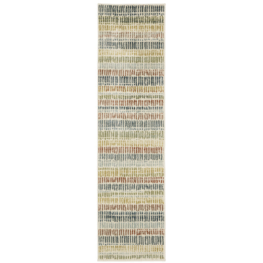 Branson Ivory Multi Casual Striped Indoor Rug