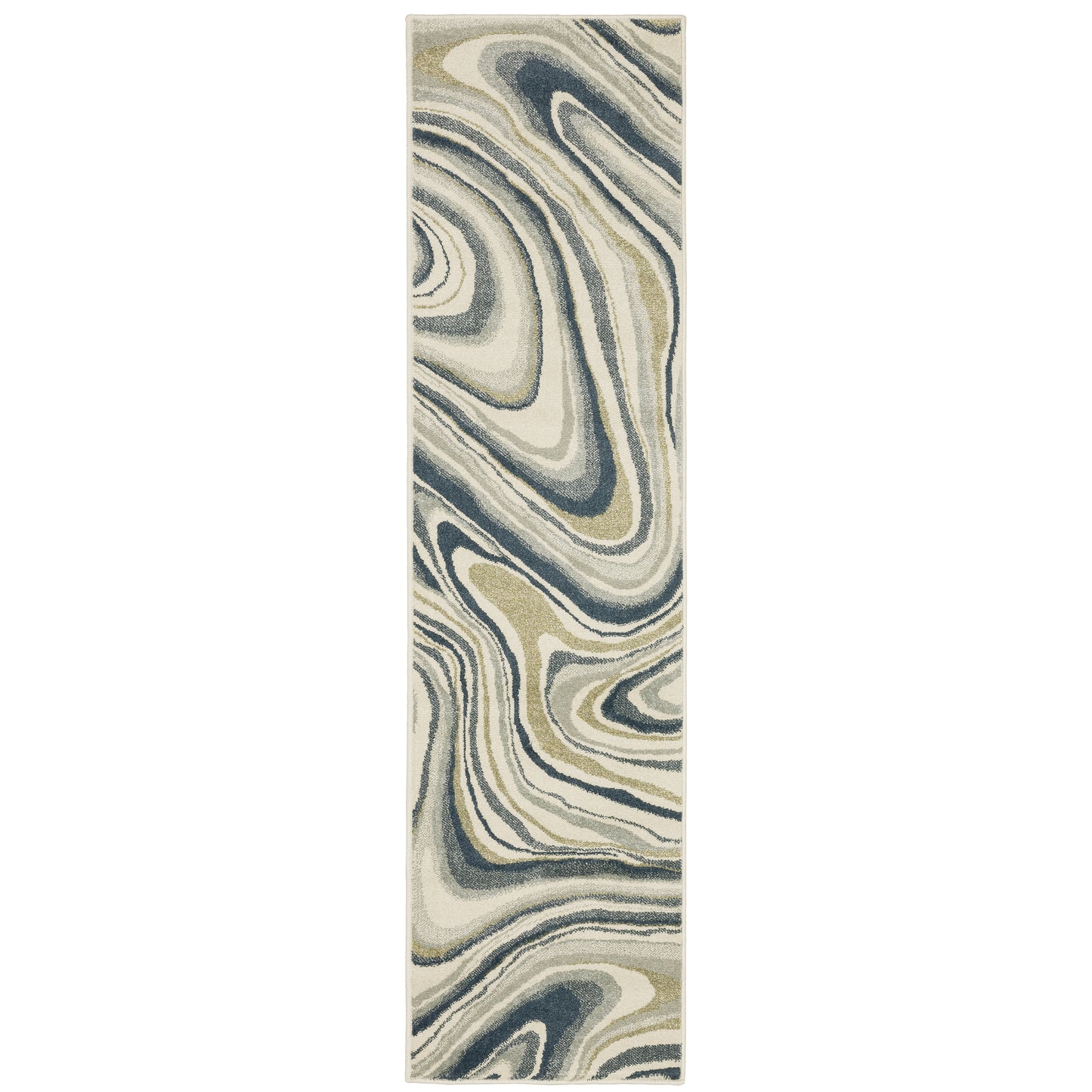 Branson Ivory Teal Modern & Contemporary Abstract Indoor Rug