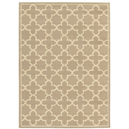 Brentwood Tan Beige Transitional Geometric Indoor Rug