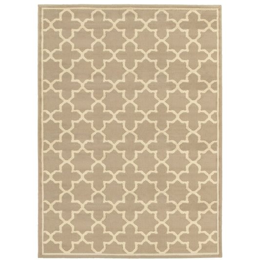 Brentwood Tan Beige Transitional Geometric Indoor Rug