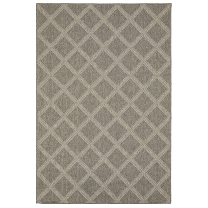 Caicos Grey Light Grey Casual Lattice Ulimate Performance - Indoor/Outdoor Rug