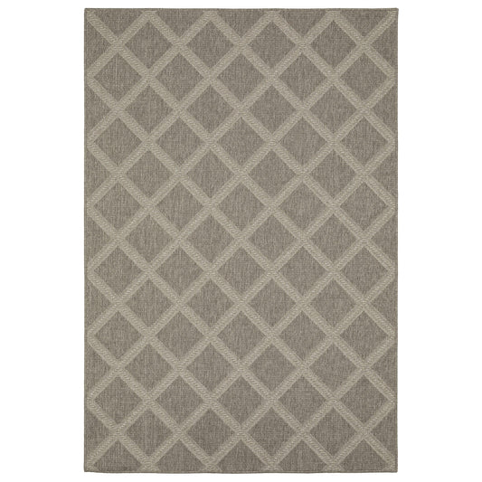 Caicos Grey Light Grey Casual Lattice Ulimate Performance - Indoor/Outdoor Rug